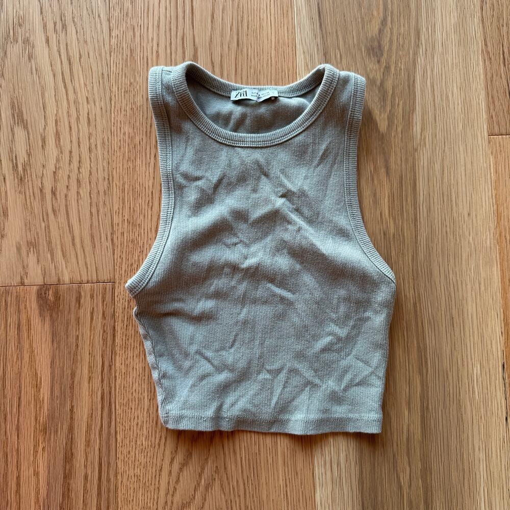 Zara Cropped tank Top womens small